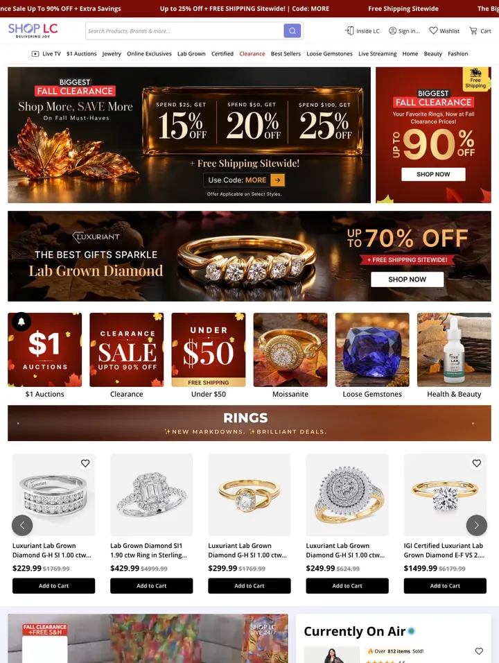Shop LC home page